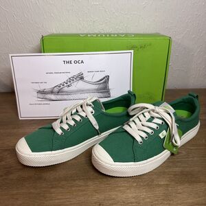 Ladies 10 Cariuma OCA Low GREEN Canvas Sneaker Size Womens 10 Mens 8.5 Shoes **